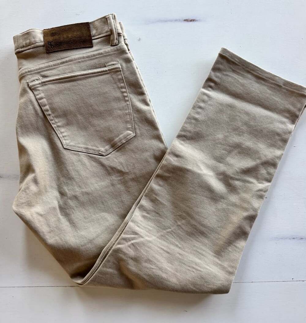 Todd Snyder Slim Fit 5-Pocket Canvas Pants Beige Tan